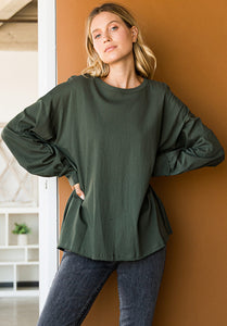 Washed Cotton Casual Top