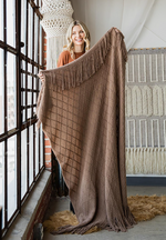 Load image into Gallery viewer, Knit blanket w/ fringe trim
